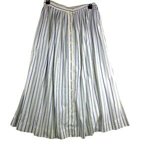 Vintage MR. Witt Striped Long Skirt 12 White Deadstock USA Americana Feminine
